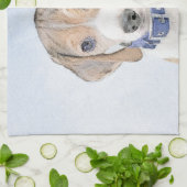 ビーグル絵画ーズ – かわいいオリジナルドッグアート キッチンタオル (折り畳み)