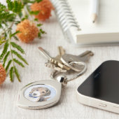 ビーグル絵画ーズ – かわいいオリジナルドッグアート キーホルダー (側面)