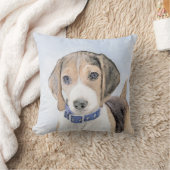 ビーグル絵画ーズ – かわいいオリジナルドッグアート クッション (ブランケット)