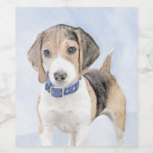 ビーグル絵画ーズ – かわいいオリジナルドッグアート ワインラベル (シングルラベル)