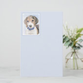 ビーグル絵画ーズ – かわいいオリジナルドッグアート 便箋 (スタンド正面)