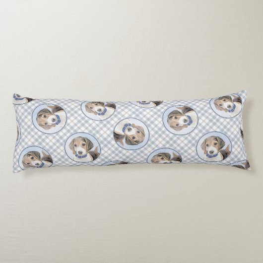 ビーグル英絵を描語のトリトリコラーかわいいドッグアート ボディピロー (裏面)