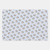 ビーグル英絵を描語のトリトリコラーかわいいドッグアート ラッピングペーパーシート (正面)