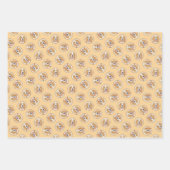 ビーグル英絵を描語のトリトリコラーかわいいドッグアート ラッピングペーパーシート (正面)