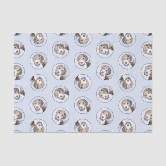 ビーグル英絵を描語のトリトリコラーかわいいドッグアート 薄葉紙 (正面)