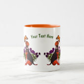 ビーグル蝶パンジーかわいいパーソナライズされた ツートーンマグカップ (中央)