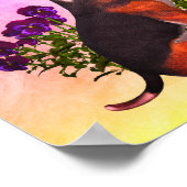 ビーグル蝶フラワーアジ感動的ュージ引用文 ポスター (角)