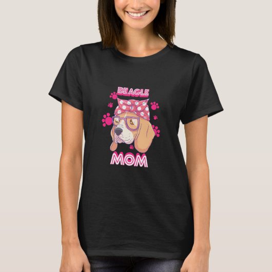 ビーグル誇りを持ったドッグママ Tシャツ (正面)