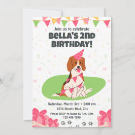 ビーグル誕生日招待状 招待状