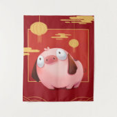 ビーグル豚_ピグ恋人 タペストリー (正面)