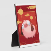 ビーグル豚_ピグ恋人 フォトプラーク (側面)