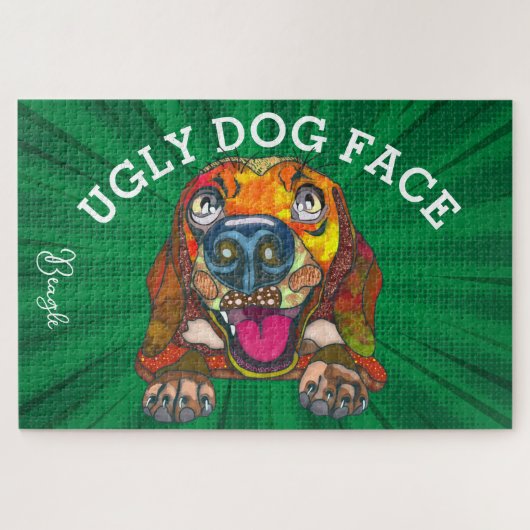 ビーグル醜い犬の顔1000ピース ジグソーパズル (横)