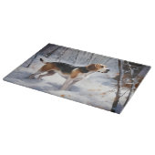 ビーグル雪のクリスマスを手放す カッティングボード (角)