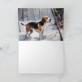 ビーグル雪のクリスマスを手放す カード (内部)