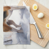 ビーグル雪のクリスマスを手放す キッチンタオル (四つ折り)