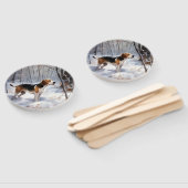 ビーグル雪のクリスマスを手放す ハンドファン (組立なし)