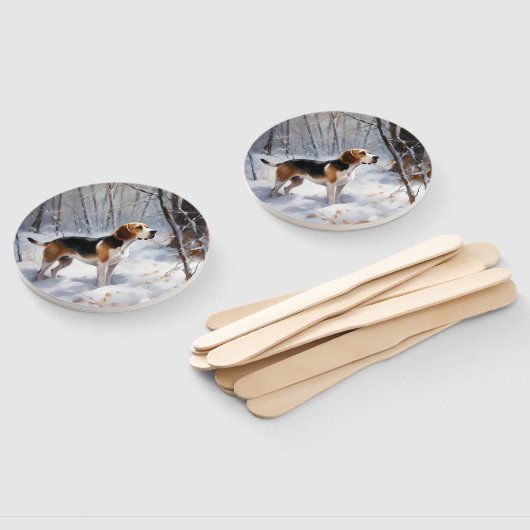 ビーグル雪のクリスマスを手放す ハンドファン (組立なし)