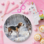 ビーグル雪のクリスマスを手放す ペーパープレート (パーティー)