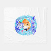 ビーグル飼い犬の子犬ママbeagle犬かわいい女性 フリースブランケット (正面(横))