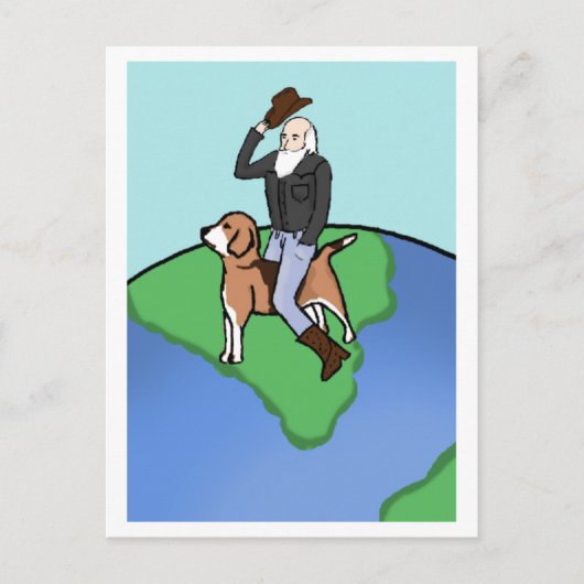 『ビーグル』のカウボーイ・ダーウィン ポストカード (正面)