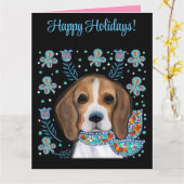 ビーグル カード (黄色い花)