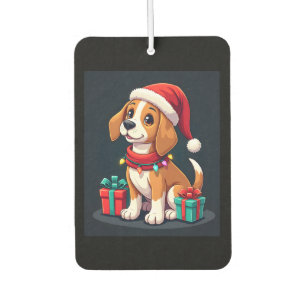 ビーグル クリスマスイルミネーション サンタ ビーグル犬 クリスマスTシャツ カーエアーフレッシュナー