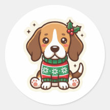 ビーグル・クリスマスセーター・ステッカー