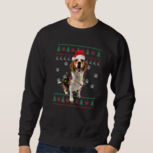 ビーグル クリスマス アグリーセーター 犬 Xmas スウェットシャツ (正面)