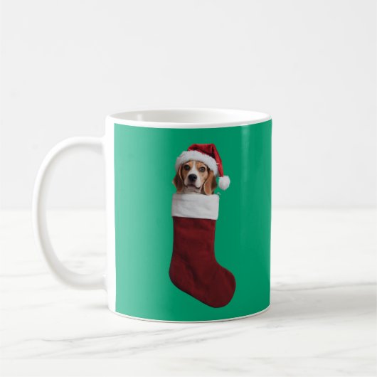 ビーグル クリスマス ストッキング コーヒーマグカップ (左)