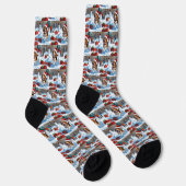 ビーグル クリスマス スノーシーン ソックス (右)