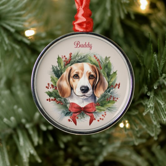 ビーグル クリスマス ペットメモリアル 犬種 メタルオーナメント (ツリー)