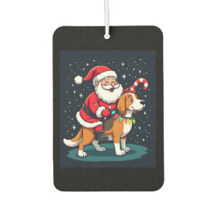 ビーグル クリスマス ライティング サンタ ビーグル乗馬 犬 クリスマス カーエアーフレッシュナー