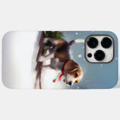 ビーグル クリスマス 雪 冬 Case-Mate iPhoneケース (裏面 (横))