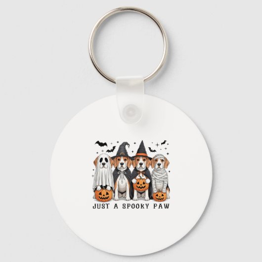 ビーグル ゴースト かわいい犬 ハロウィン 感謝祭  キーホルダー (正面)