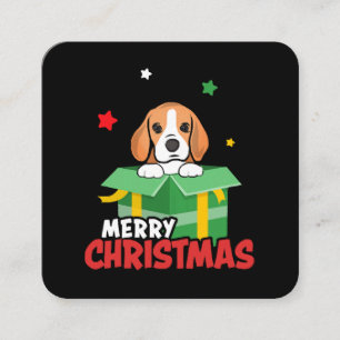 ビーグル サンタ 犬好き メリークリスマス クリスマス スクエア名刺