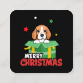 ビーグル サンタ 犬好き メリークリスマス クリスマス スクエア名刺 (裏面)