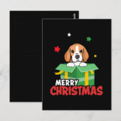 ビーグル サンタ 犬好き メリークリスマス クリスマス  ポストカード (正面/裏面)