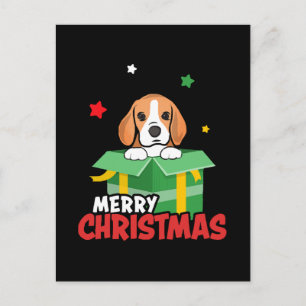 ビーグル サンタ 犬好き メリークリスマス クリスマス  ポストカード