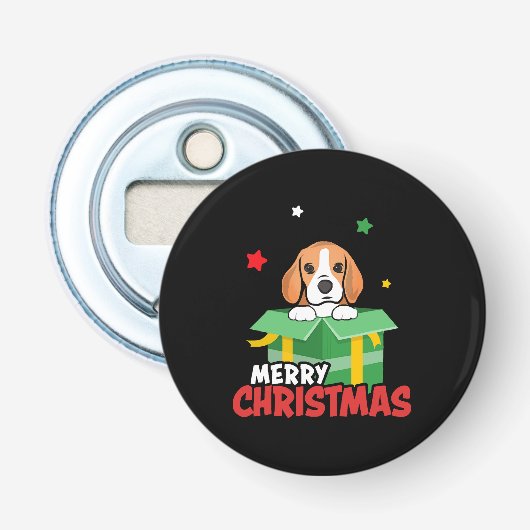 ビーグル サンタ 犬好き メリークリスマス クリスマス 栓抜き (正面)