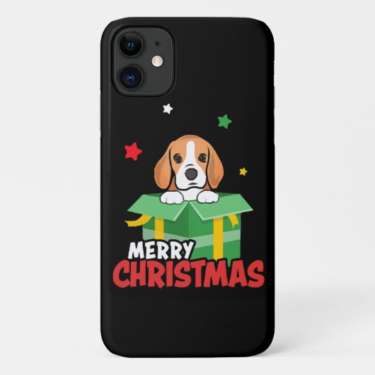 ビーグル サンタ 犬好き メリークリスマス クリスマス Case-Mate iPhoneケース (裏面)