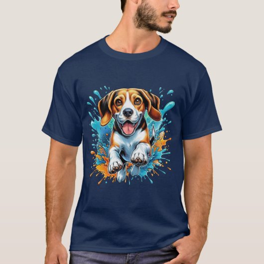 ビーグル・スプラッシュ・オブ・カラー Tシャツ (正面)