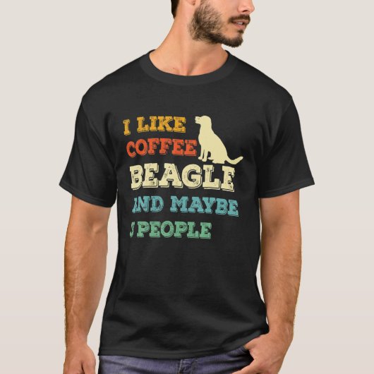 ビーグル・ドッグ・オーナー・ワン・ヴィンテージ – コーヒー好きの人 Tシャツ (正面)