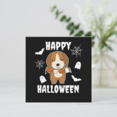 ビーグル ハッピー ハロウィン 犬の衣装 招待状 (スタンド正面)