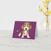 ビーグル·ピッピー·ドッグ·パープル·ノ空白のート·カード カード (黄色い花)