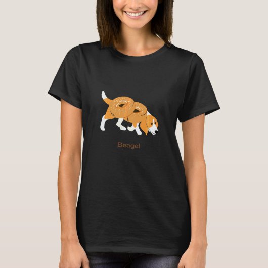 ビーグル ベーグル ビーガン 犬 パピー Tシャツ (正面)