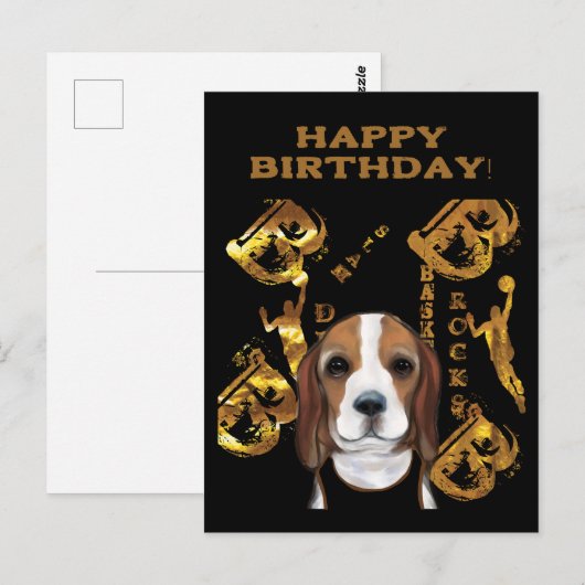 ビーグル ポストカード (正面/裏面)