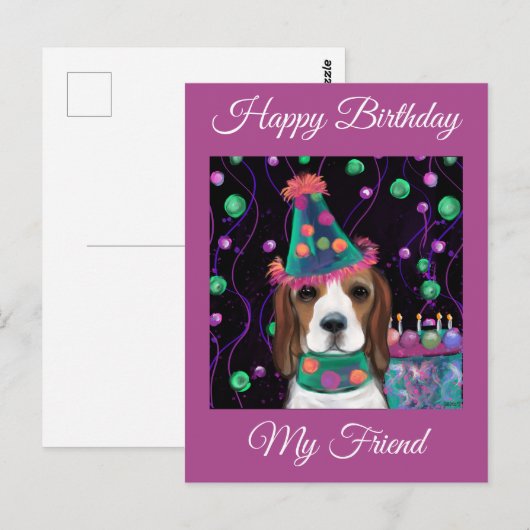 ビーグル ポストカード (正面/裏面)