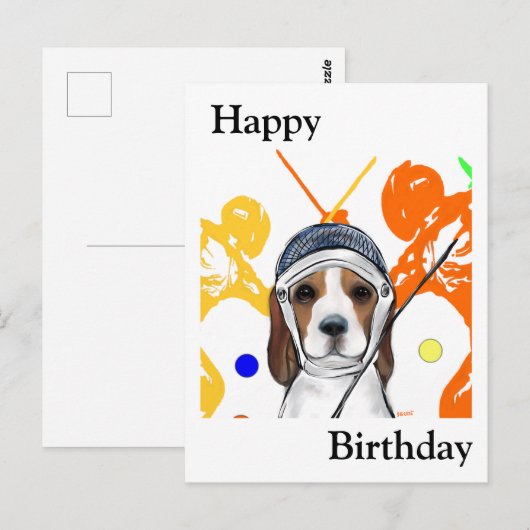 ビーグル ポストカード (正面/裏面)