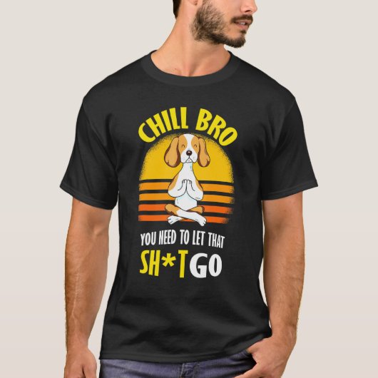 ビーグル ヨガ リラックス ブラザー Tシャツ (正面)