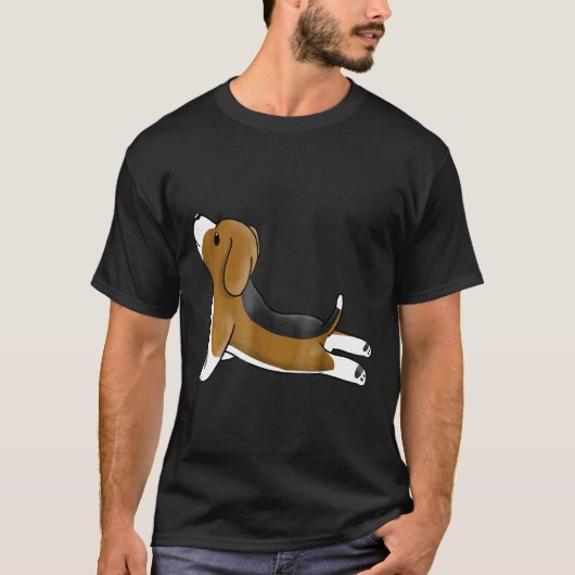 ビーグル ヨガ 犬 Tシャツ (正面)